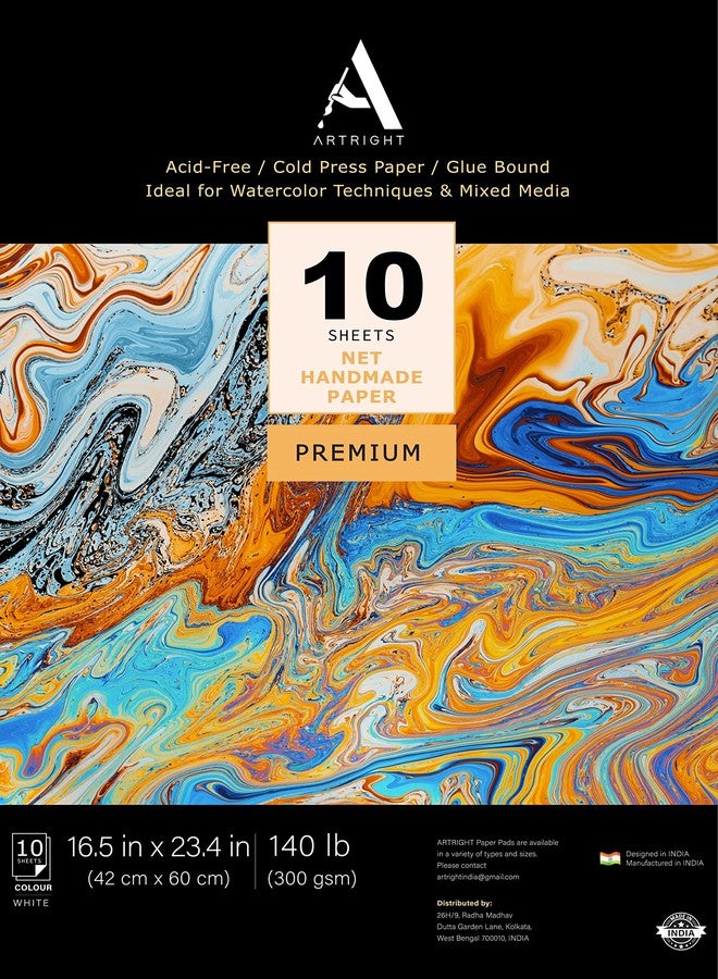 ArtRight Artists' Acrylic Paper (A2 Pack of 10 Sheets, 300 GSM); 300 GSM Handmade Sheets for Gouache & Acrylic Media (Papers for Acrylic & Gouache Media) - Image 1